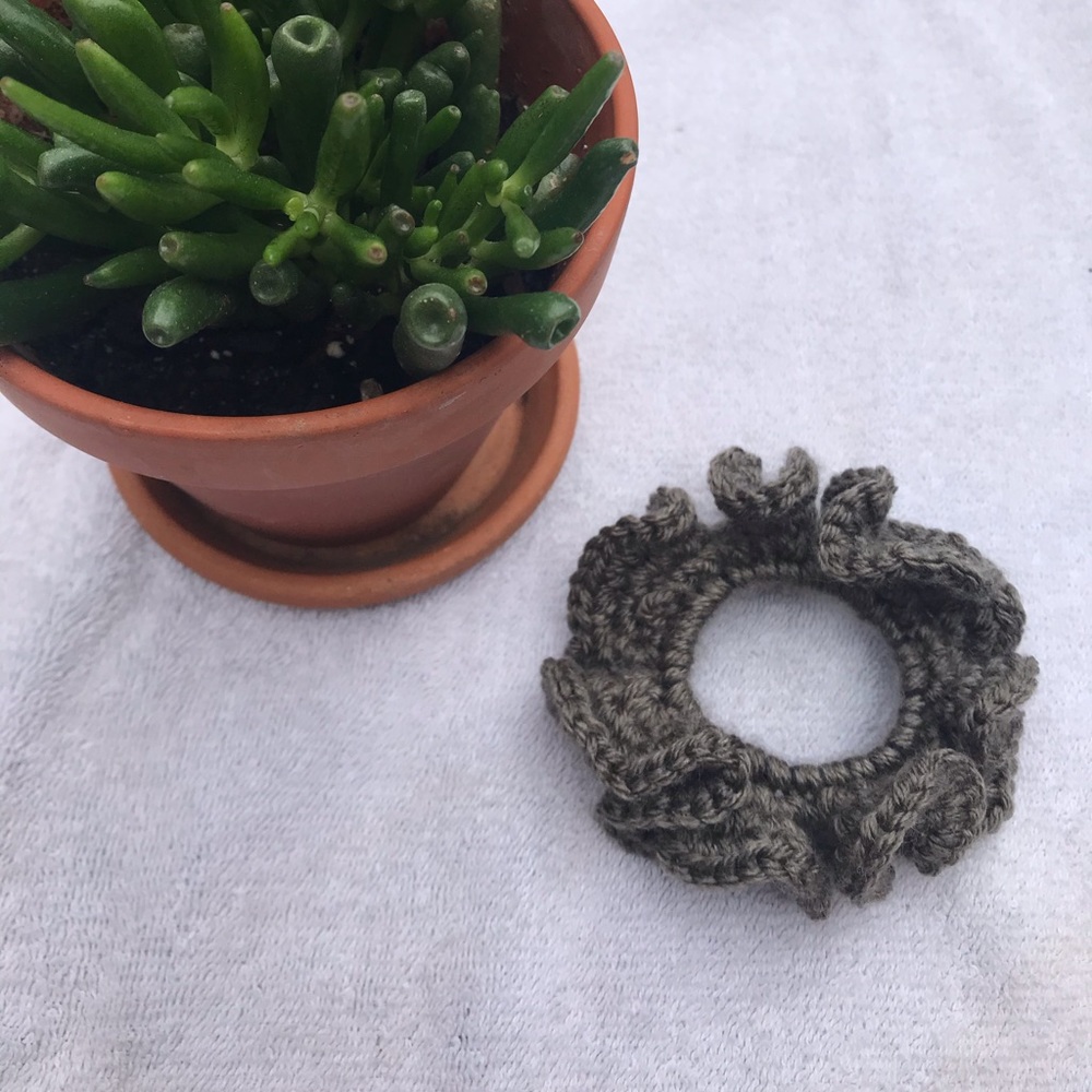 Brown Crocheted Scrunchie